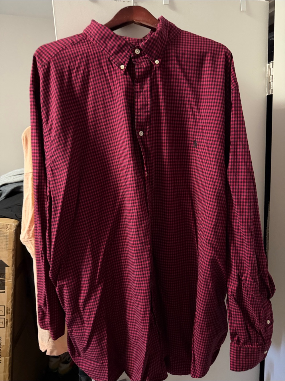 Polo by Ralph Lauren Burgundy and Black Checked Button-Down Shirt